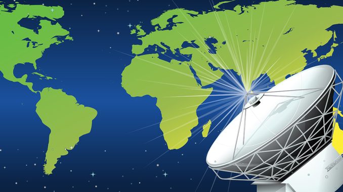 A satellite in the space